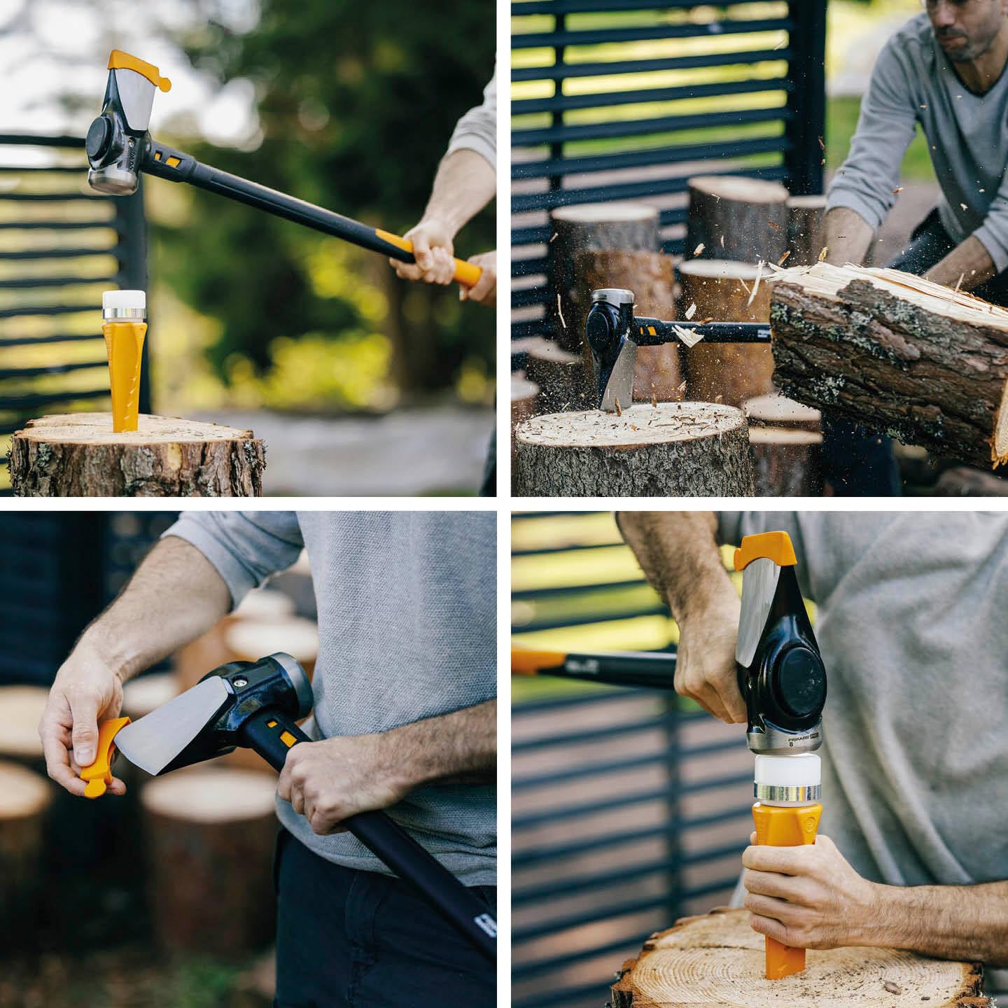 Fiskars Spaltaxt IsoCore XXL zum Spalten von Stammstücken oder zum Eintreiben von Keilen, Länge: 92 cm, Kopfgewicht: 3,6 kg, Schwarz/Orange, 1020220