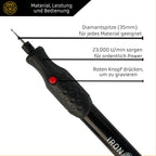 IRON HODL - Gravierstift mit Diamantspitze für Metall, Keramik, Glas gravieren - 2X AAA Batteriebetrieben - Engraving Pen Gravierstift Elektrisch für DIY Schmuck und Schloss Gravur Gerät (schwarz)