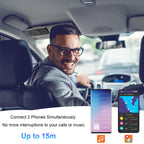 LETRADE Freisprecheinrichtung für Auto Bluetooth 5.0 mit Clip, TF-Kartenslot, integriertes Mikrofon, Unterstützung Siri &Google Assistant, für Musik, GPS, Telefon