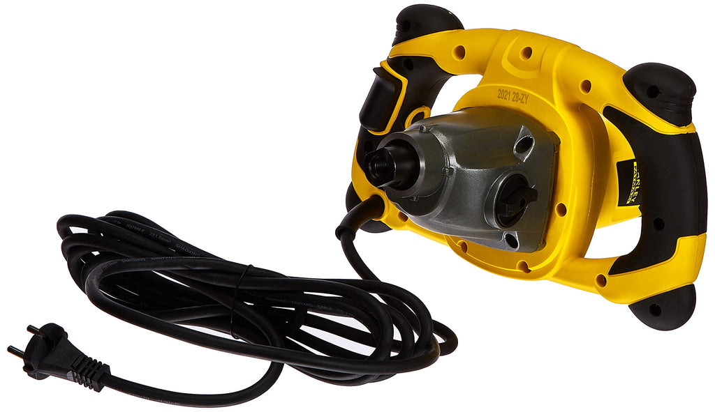 STANLEY FatMax Mörtelrührer Betonmischer 2-Gang Rührgerät (1600 Watt, 80 Nm, Mischvolumen 120 Liter, M14 Werkzeugaufnahme, 150mm Durchmesser, inkl. Mörtelmixer + 2 Maulschlüssel) FME190
