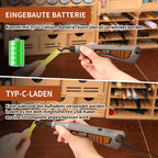 Bucasso Schnurloser Stiftschleifer, variable Geschwindigkeit, Mehrzweck-Elektrowerkzeug zum Schleifen, Polieren, Finishing, DIY-Handwerk (GRAU)