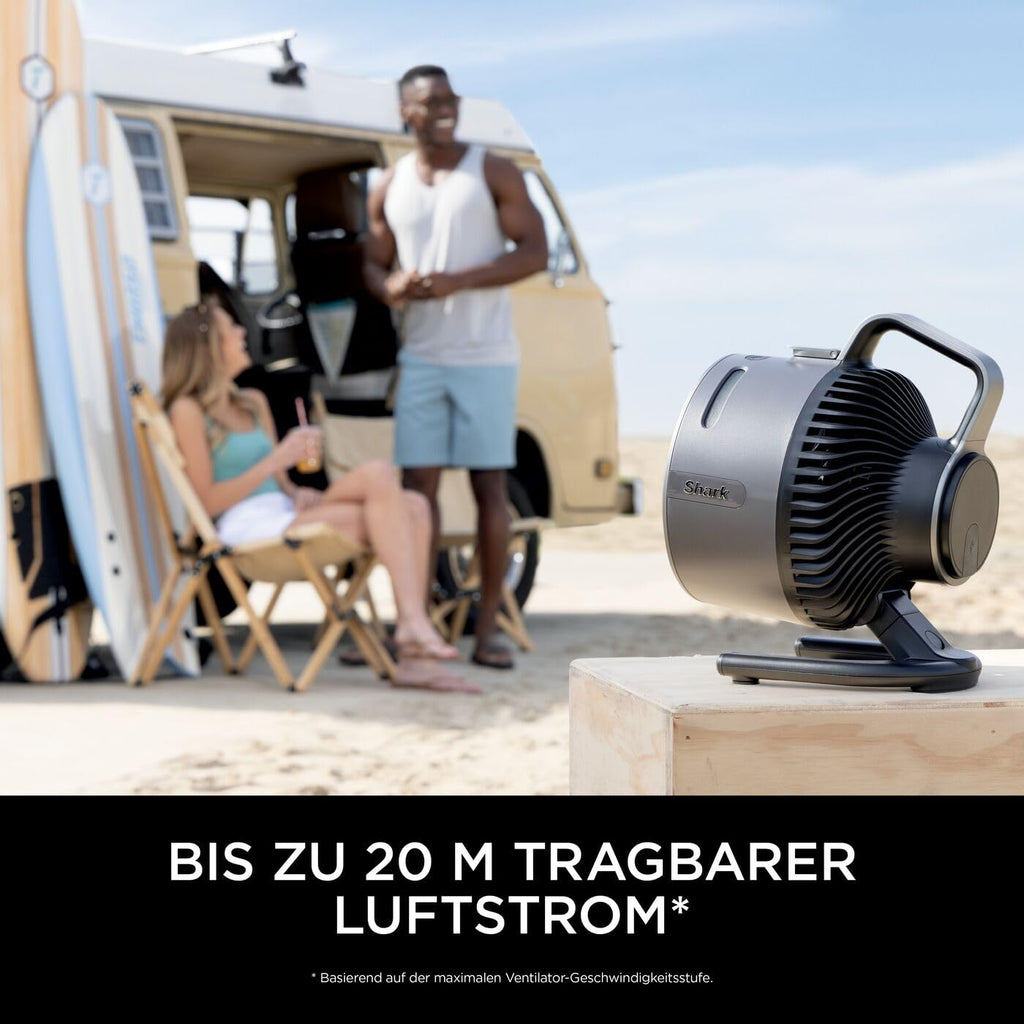 Shark FlexBreeze HydroGo – Leistungsstarker Nebelventilator, Kühlung im Innen- und Außenbereich, Leise und langlebig, Mit und ohne Kabel, Kompakt und Leicht, 5 Geschwindigkeiten, Anthrazit FA050EU