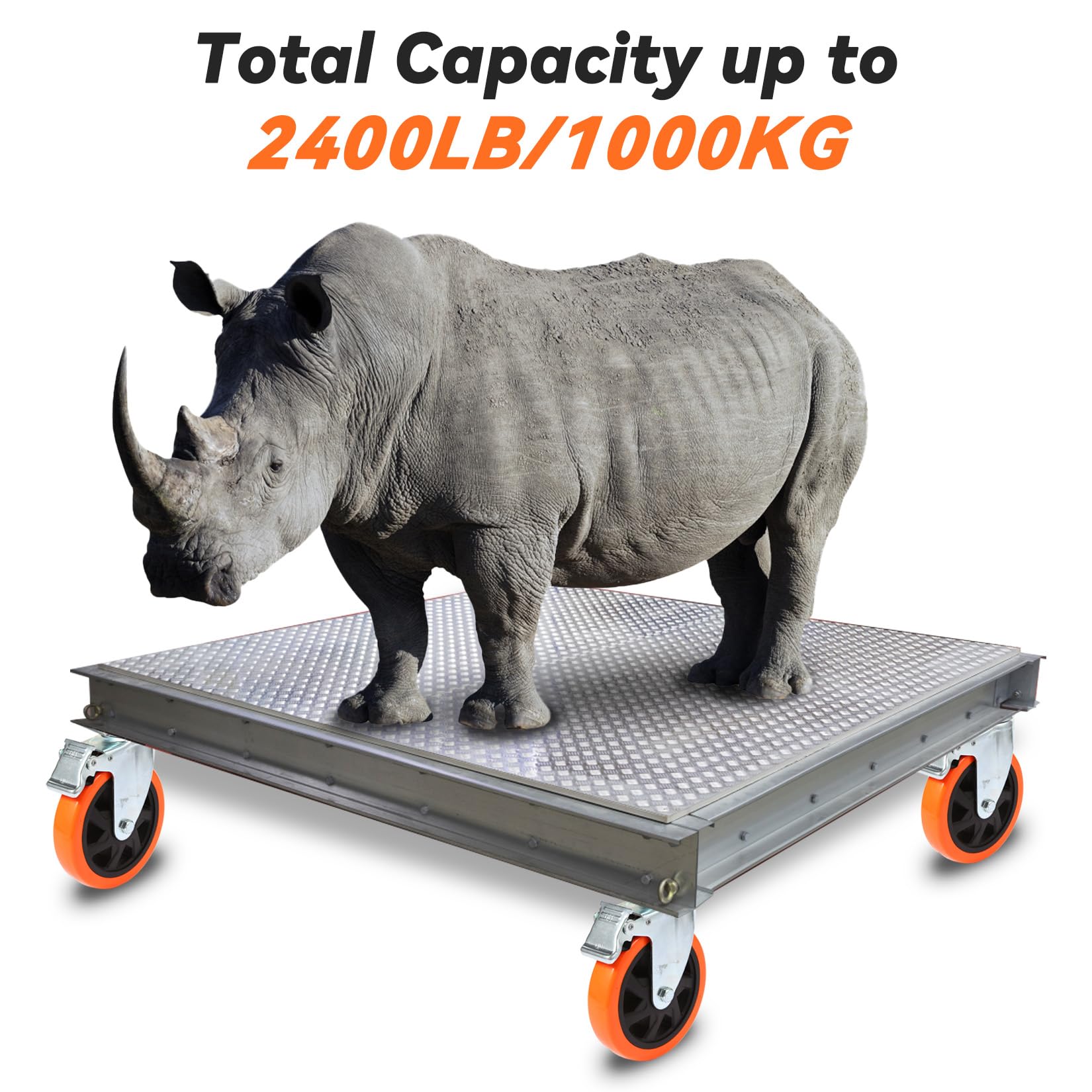 W B D WEIBIDA Schwerlastrollen 150mm, 4 Rollen mit Bremse Doppelverriegelung Tragkraft 1000KG, Langlebige, Leise und Robuste Möbelrollen, Polyurethan Rollen Groß für Werkbänke und Industrielle