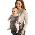 SUNVENO Babytrage Ergonomisch，Baby Carrier mit Abnehmbarer Kapuze, Hüftsitz baby mit Speicheltuch, 3in1 Babybauchtragen für Baby 3-36 Monate, Babyrückentragen 0-20Kg (Grau)