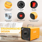 Ozongenerator 60000mg/h Ozongerät, Ozonisator Industrieller O3 Ozon Luftreiniger mit 120 Min Timer für 300㎡ Geruchskiller Geruchsneutralisierer für Auto, Rauch, Haustiergerüche, Gelb
