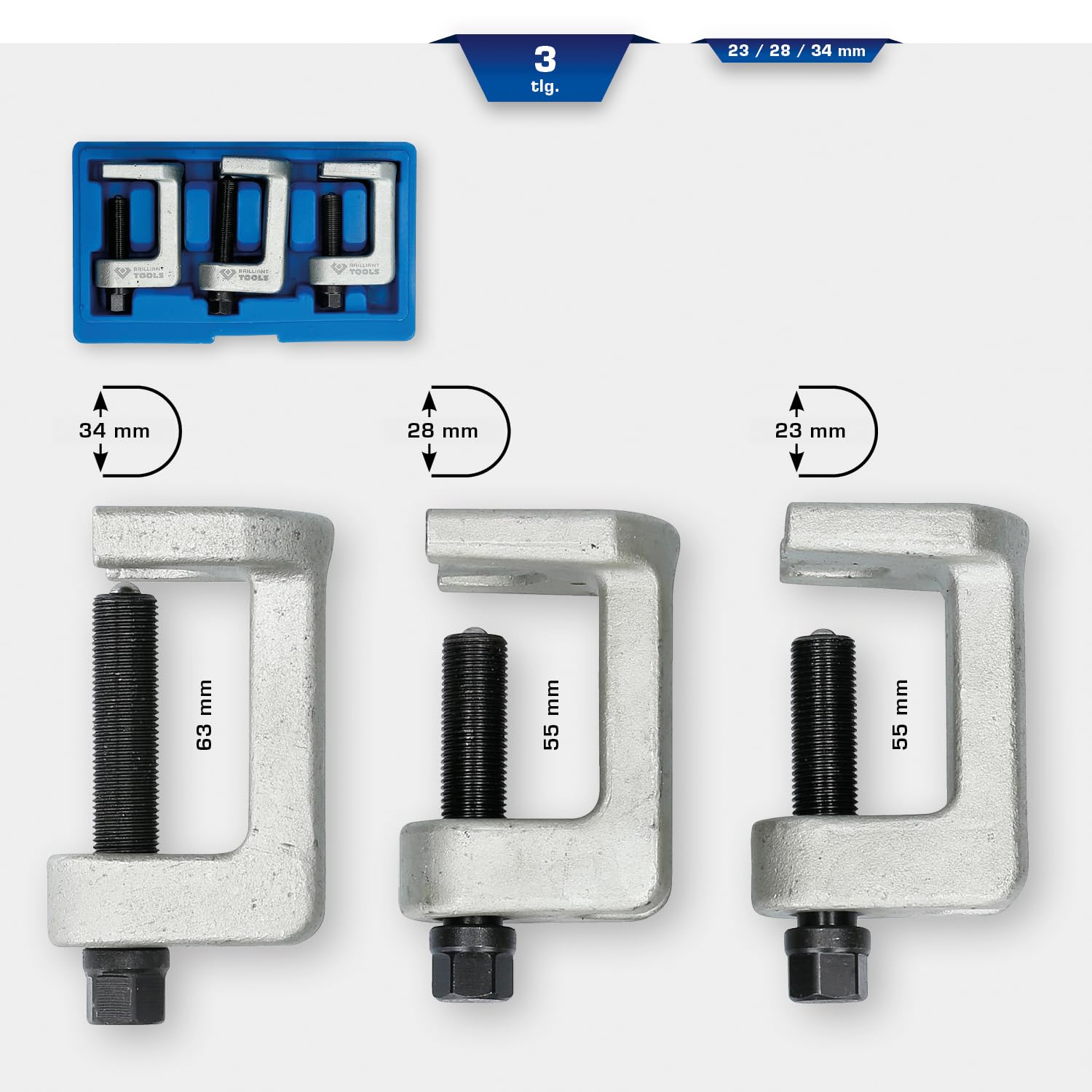 KS TOOLS Kugelgelenk-Abdrücker-Satz, 3-tlg