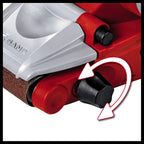 Einhell Bandschleifer TE-BS 8540 E (850 W, Drehzahl-Elektronik, 75x140 mm Schleiffläche, werkzeugloser Schleifbandwechsel, Zusatzhandgriff, Softgrip, inkl. 1x P80 Schleifband)