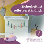 Puckdaddy® Espen | Wickelaufsatz passend für IKEA Malm Kommode u.Ä. | 80x78x10 cm | Wickelauflage aus weißem MDF-Holz | Premium Wickeltischaufsatz inkl. Montagematerial zur Wandmontage