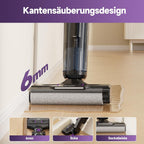 Redkey W15 Nass Trockensauger Akku,Selbstreinigender Mopp-Staubsauger,Kantenreinigung 6 mm,Dual-Wassertank-Unterstützung, 3 Reinigungsmodi,LED Spracherinnerung Geeignet für Hartböden,Selbstreinigung