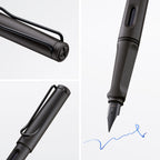 Lamy safari umbra Füller - Füllhalter mit ergonomischem Griff & schwarzer Stahlfeder in Strichbreite M - robuster ASA-Kunststoff - inkl. Tintenpatrone T 10 blau - Rechtshänder