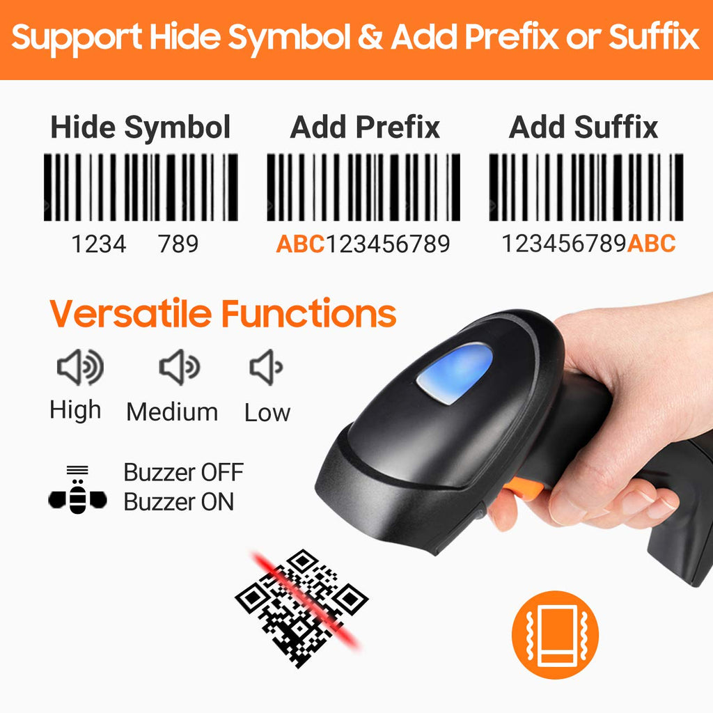 Tera Pro Extreme Leistung 1MP-Kamera Barcodescanner QR 2D 1D Bluetooth Barcode Scanner Wireless 2,4G mit USB Ladestation Hochauflösendes Scannen, HW0007