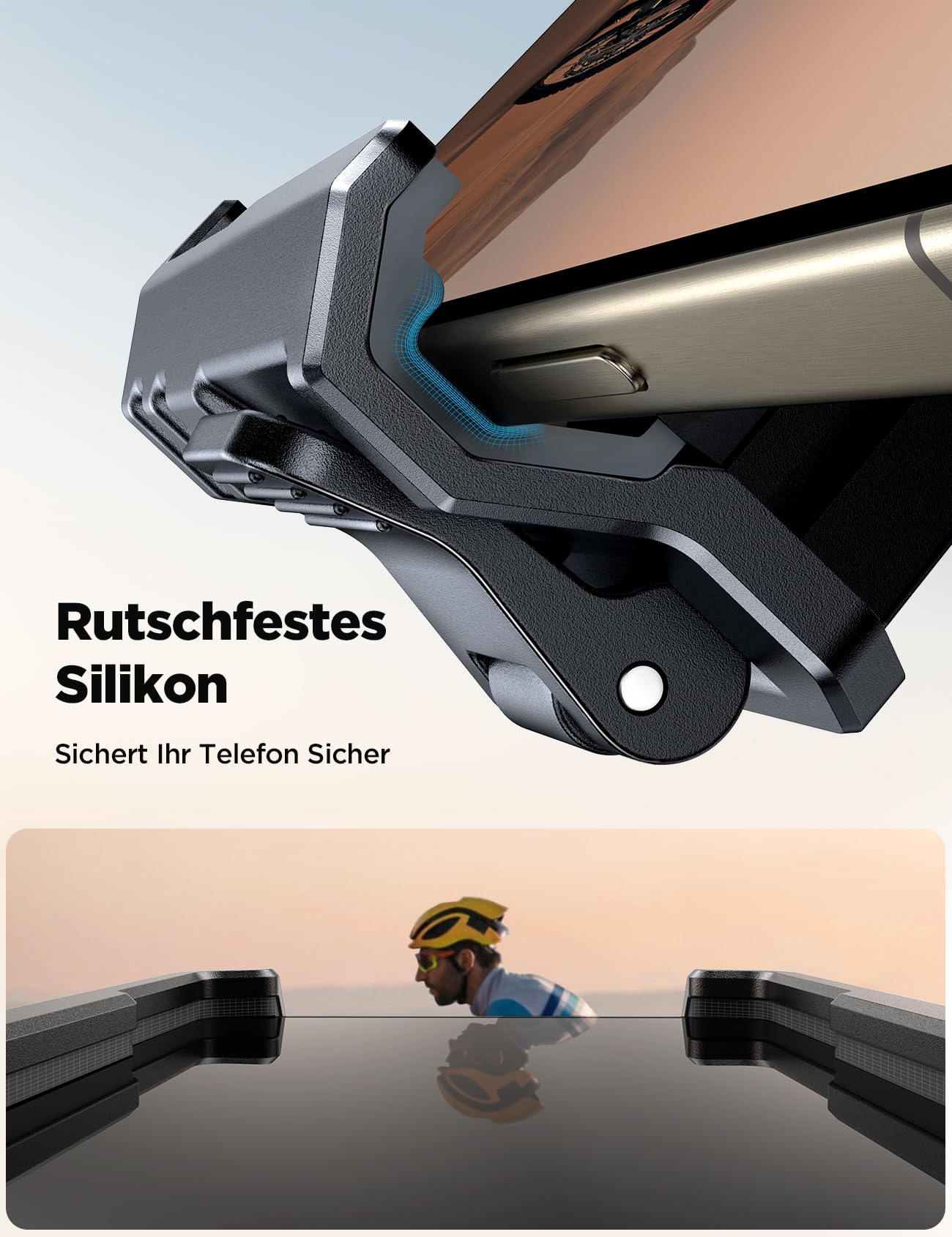 JOYROOM 2026 Upgrade Handyhalterung Fahrrad, Handyhalterung Motorrad Vibrationsgedämpft【Hält Bombenfest】 1S Schnelle Montage und Demontiert am Lenker, Handyhalter Fahrrad für 4.7"-7" Smartphone