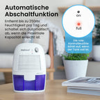 Pro Breeze Mini Luftentfeuchter 500ml gegen Feuchtigkeit, Schmutz, Schimmel, Geräuscharm und Kompakt für Kleine Räume, Automatisches Abschalten, geeignet für Allergiker - Weiß