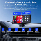 Avylet 8'' Tragbares Carplay Display für Apple CarPlay & Android Auto, Touch Bildschirm, Magnetische Halterung, OTA-Updates, IP67 1080P Rückfahrkamera, Bluetooth, Sprachsteuerung, GPS-Navigation