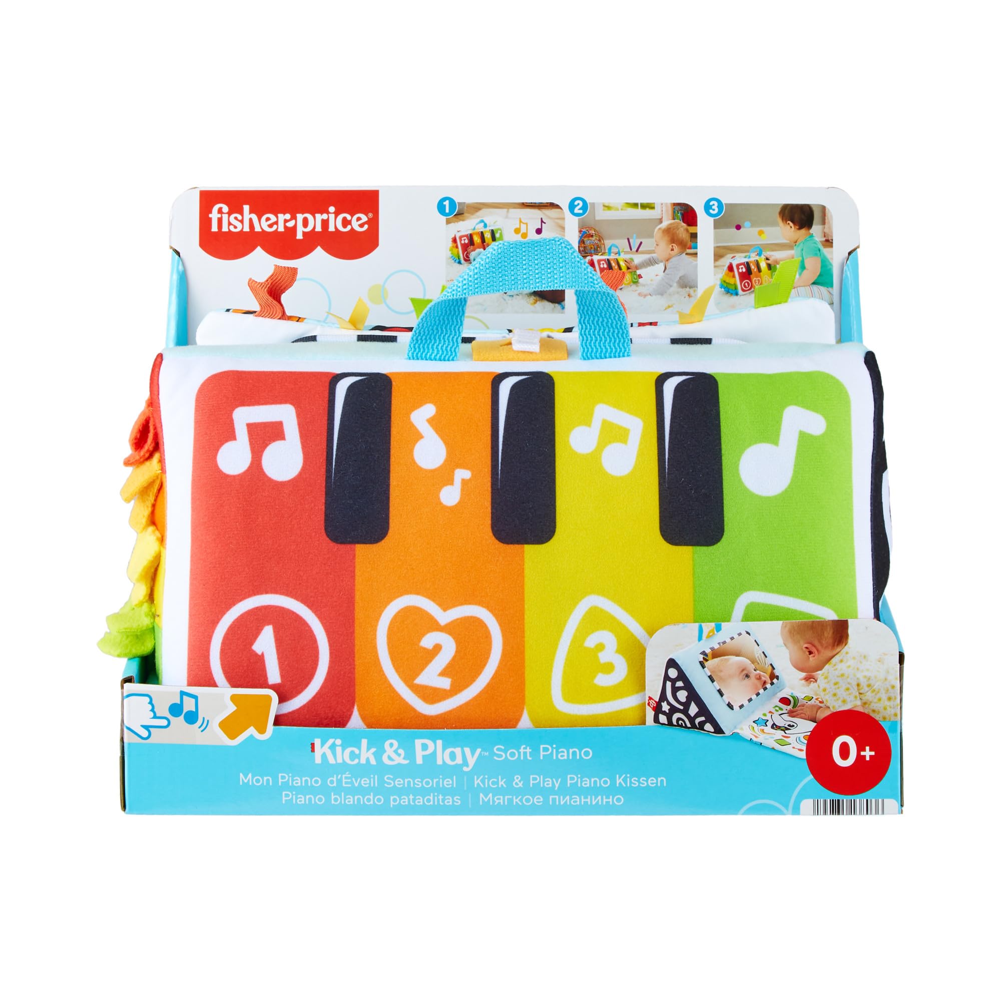 FISHER-PRICE Kick & Play Soft Piano - Weiches und tragbares Pianospielzeug, mitwachsendes Design, bunte Tasten, für Babys ab der Geburt, HND54