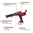 Einhell Akku-Kartuschenpistole TE-SG 18/10 Li-Solo Power X-Change (18 V, für 310 ml-Kartuschen, bis zu 2.000 N, einstellbare Drehzahl, ohne Akku)