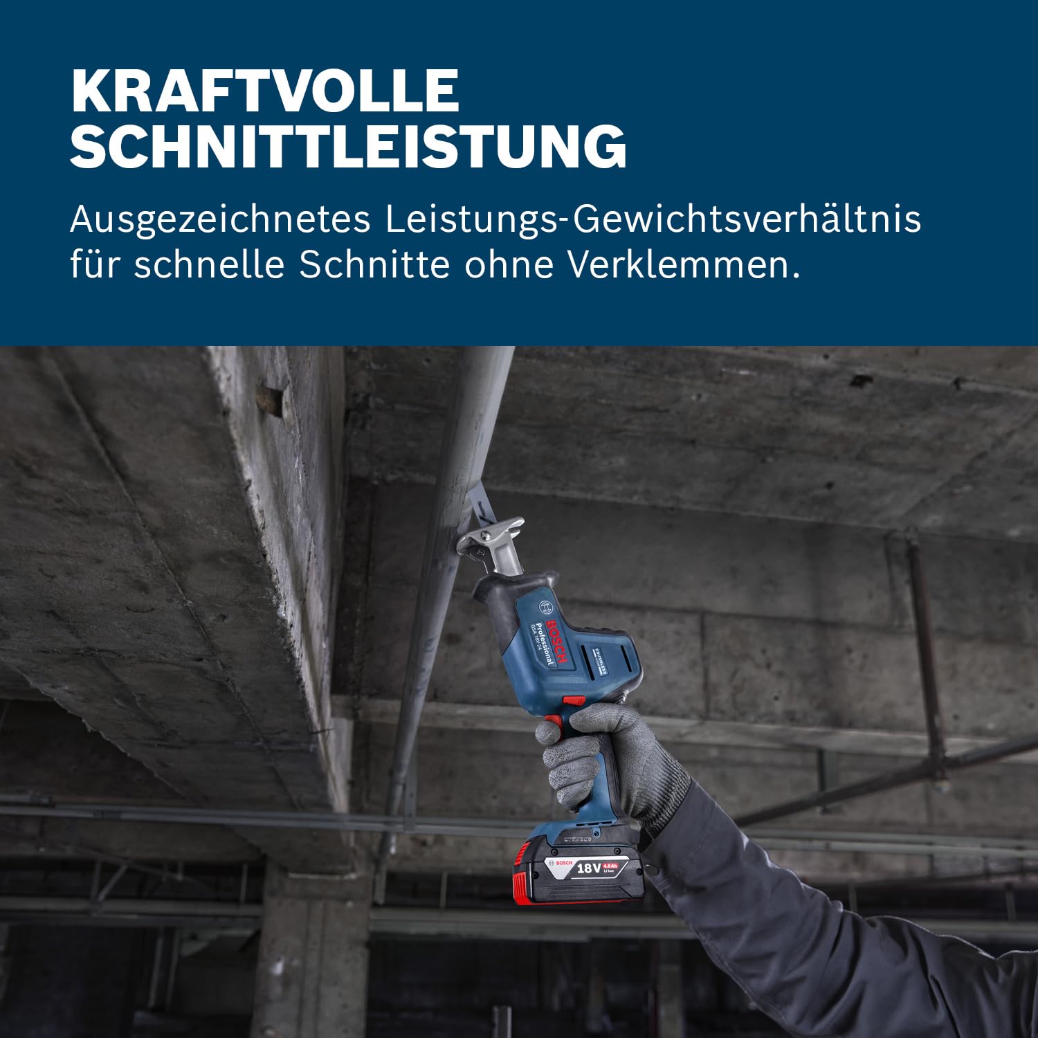 Bosch Professional 18V System Akku Säbelsäge GSA 18V-24 (inkl. Sägeblatt S922EF, S2345X)