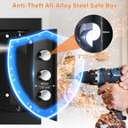Mejasg Feuerfester Safe mit Geldbeutel, feuerfest, klein, elektrisch, mit abnehmbarem Regal und Alarmmodus, Wandtresor für Schmuck, Geld, Dokumente, Medikamente