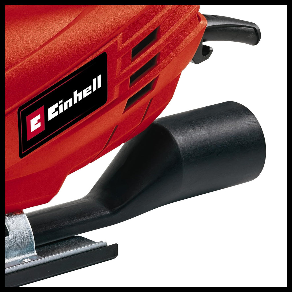 Einhell Stichsäge TC-JS 85 (620 W, max. 85 mm, 45° Schrägschnitt, Hubzahlregelung, 4-Stufen Pendelhub, Absaugadapter, Parallelanschlag)