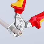 KNIPEX StepCut Kabelschere verchromt isoliert mit Mehrkomponenten-Hüllen, VDE-geprüft 160 mm, 95 16 160