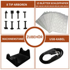 Bucasso Schnurloser Stiftschleifer, variable Geschwindigkeit, Mehrzweck-Elektrowerkzeug zum Schleifen, Polieren, Finishing, DIY-Handwerk (GRAU)