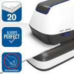 Rapid Optima 20E Elektrischer Tacker, Set aus Tacker und 1000 x Heftklammern, Kapazität 20 Blatt, mit LED-Anzeige, ideal für Büro und Home Office, 5 Jahre Garantie, Weiß, 2102351