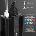 Bapdas 300W Kfz-Wechselrichter Spannungswandler DC 12 V auf AC 230 V, 220V inkl. USB-Anschlüssen (4,2 A)
