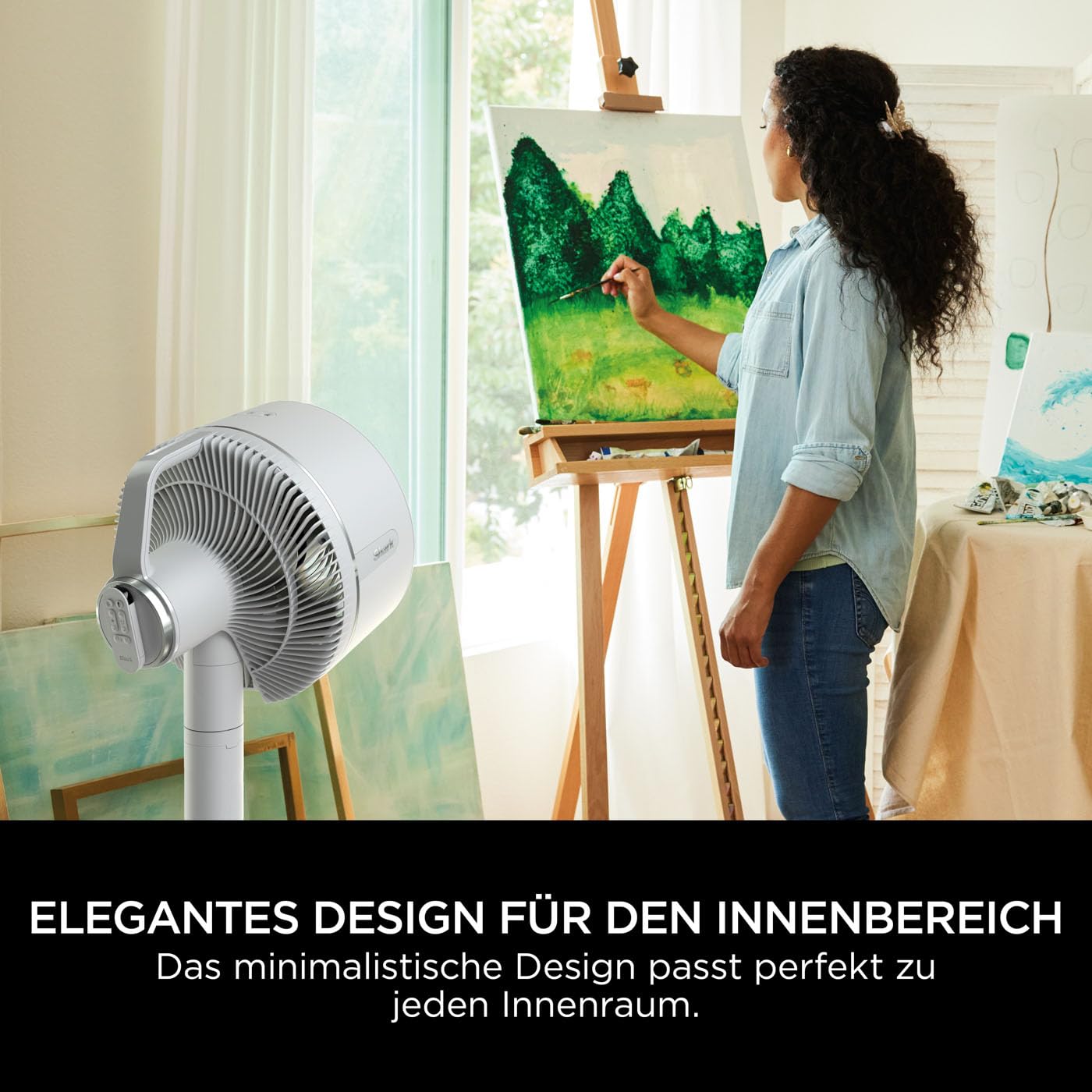 Shark FlexBreeze Ventilator Leise, Hybrid Ventilator Kabelgebunden & Kabellos, Tragbar, für Innen- und Außenbereich, UV- & Wasserbeständig, Ultraleistungsstark, Ultraleise, Weiß FA220EU