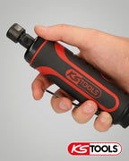 KS Tools Stabschleifer Druckluft 515.5410 6mm I Geradschleifer mit Drehzahl-Regulierung I Für HM-Fräser, Mini-Trennscheiben und Steinschleifkörper I 23.000 U/min
