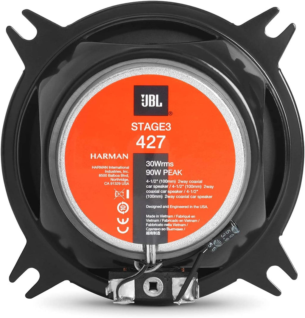 JBL Stage3 427 2-Wege Auto Lautsprecher Set von Harman Kardon - 150 Watt KFZ Autolautsprecher Boxen 10 cm