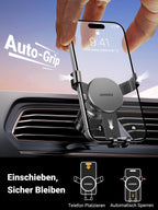 UGREEN Handyhalterung Auto [Upgrade Bombenfest Lüftungshaken] Smartphone Halterung für Lüftungsschlitze, kompatibel mit iPhone 17 16 15 14 13 Pro Max, Galaxy S23 S22 S21, Mate 60 Pro usw.(Schwarz)