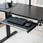 VIVO Kleine Klemmhalterung für Computertastatur und Maus zum Montieren unter dem Schreibtisch, kompakt, 50 (66 inkl. Klemmen) x 27,9 cm, ausziehbare Plattformschublade, schwarz, MOUNT-KB05ES