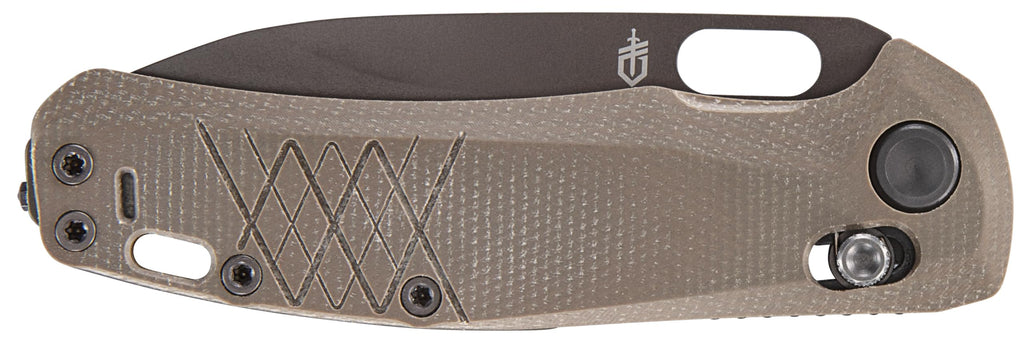Gerber Taschenklappmesser mit Taschenclip, Scout, Mit Micarta-Griff und Glasbrecher, Klingenlänge: 8,2 cm, Grün, Rostfreier 440A Stahl, 1064583