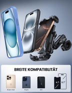 Lamicall Handyhalterung Motorrad, Handyhalter Fahrrad - [Metall-Verlängerungsarm] [Doppelt Vibrationsgedämpft] Handy Motorradhalterung Diebstahlsicher, 720° Drehbarer Lenker Halter für iPhone 17/16/15