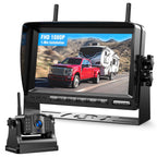 Magnetische Rückfahrkamera Kabellos, 7 Zoll 1080P FHD Monitor, 9600mAh Wiederaufladbare Akku, 1-Min Einrichtung, IP69K Wasserdicht Rückfahrkameras für Wohnmobile,Anhänger und LKWs
