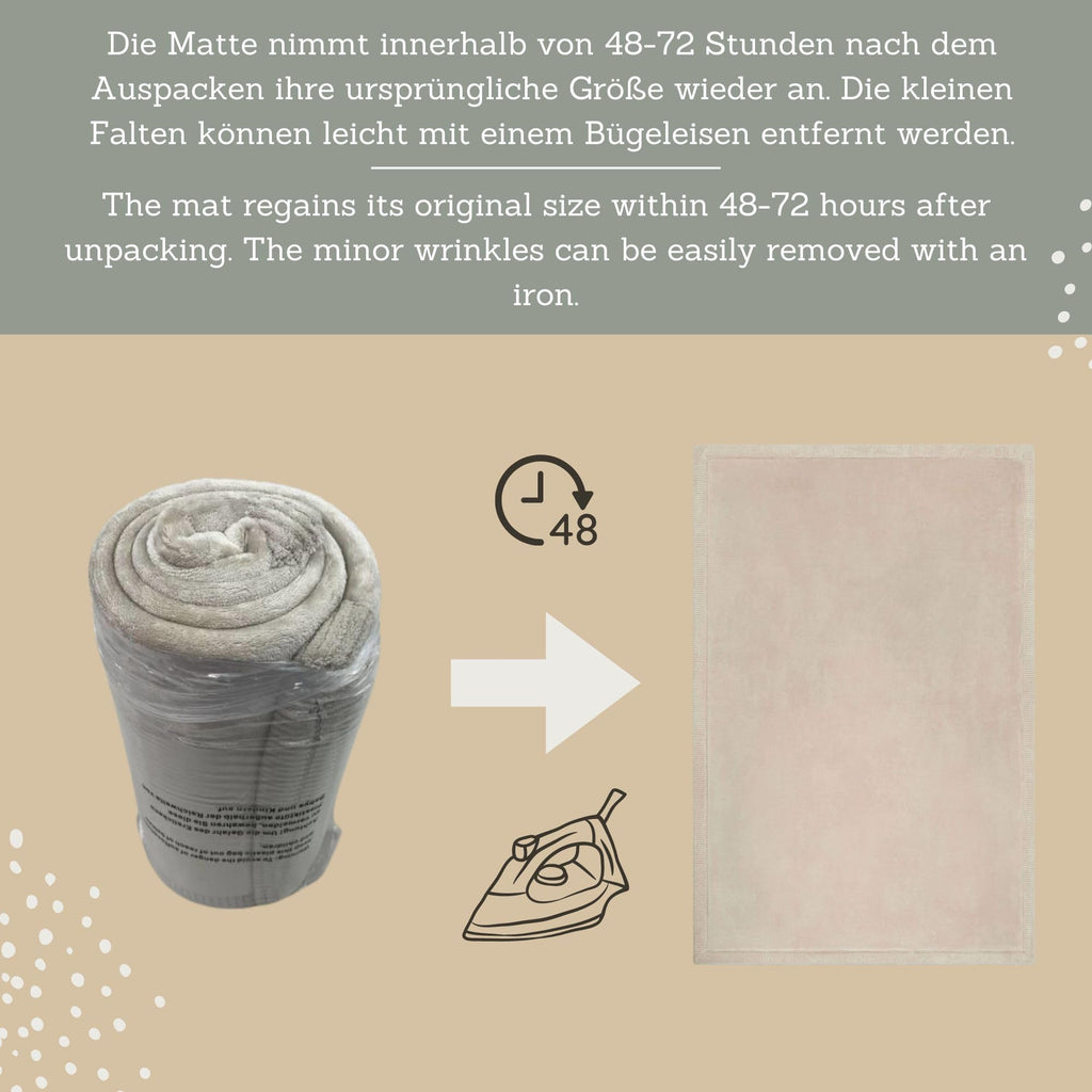 Hakuna Matte Wolkenweiche Spielmatte Baby 200x150x2,5cm, beige – Teppich für Kinderzimmer mit hochwertigem Memory-Schaum – Krabbelmatte Baby mit Rutschfester Unterseite – Krabbeldecke, Tatami Matte