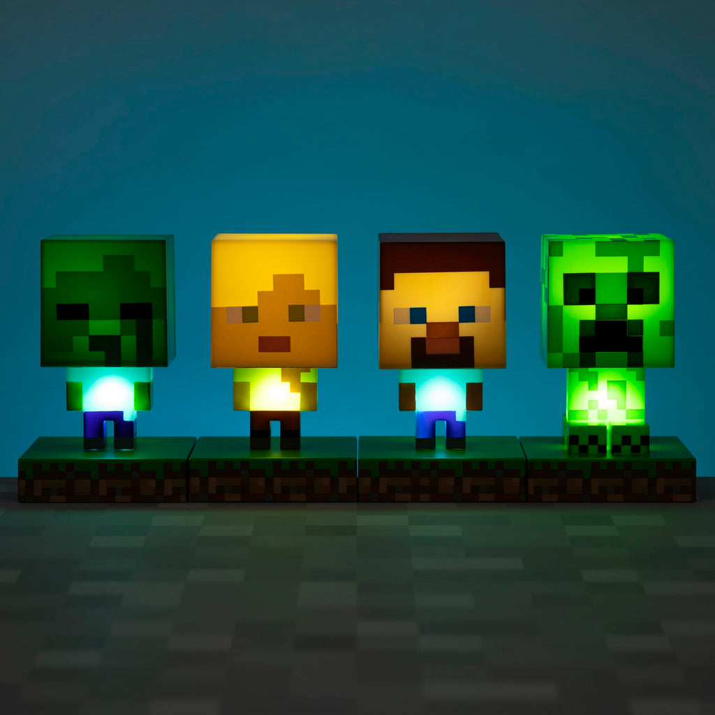 Minecraft Creeper Licht, 3D Lampe - Offiziell lizenziert, Nachtlicht - 12 cm hoch, Batteriebetrieben, Gaming-Raum & Schlafzimmerdeko, Grün