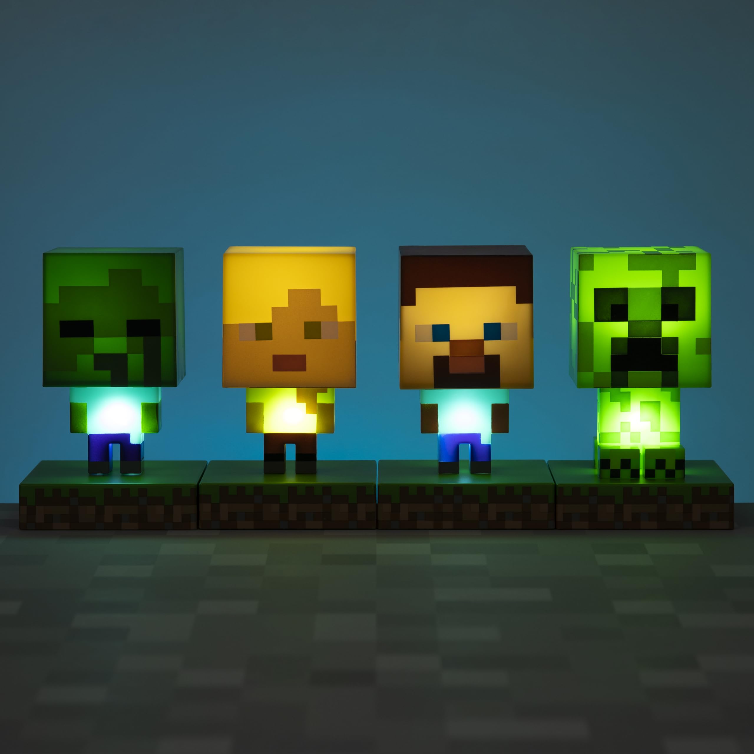 Minecraft Creeper Licht, 3D Lampe - Offiziell lizenziert, Nachtlicht - 12 cm hoch, Batteriebetrieben, Gaming-Raum & Schlafzimmerdeko, Grün