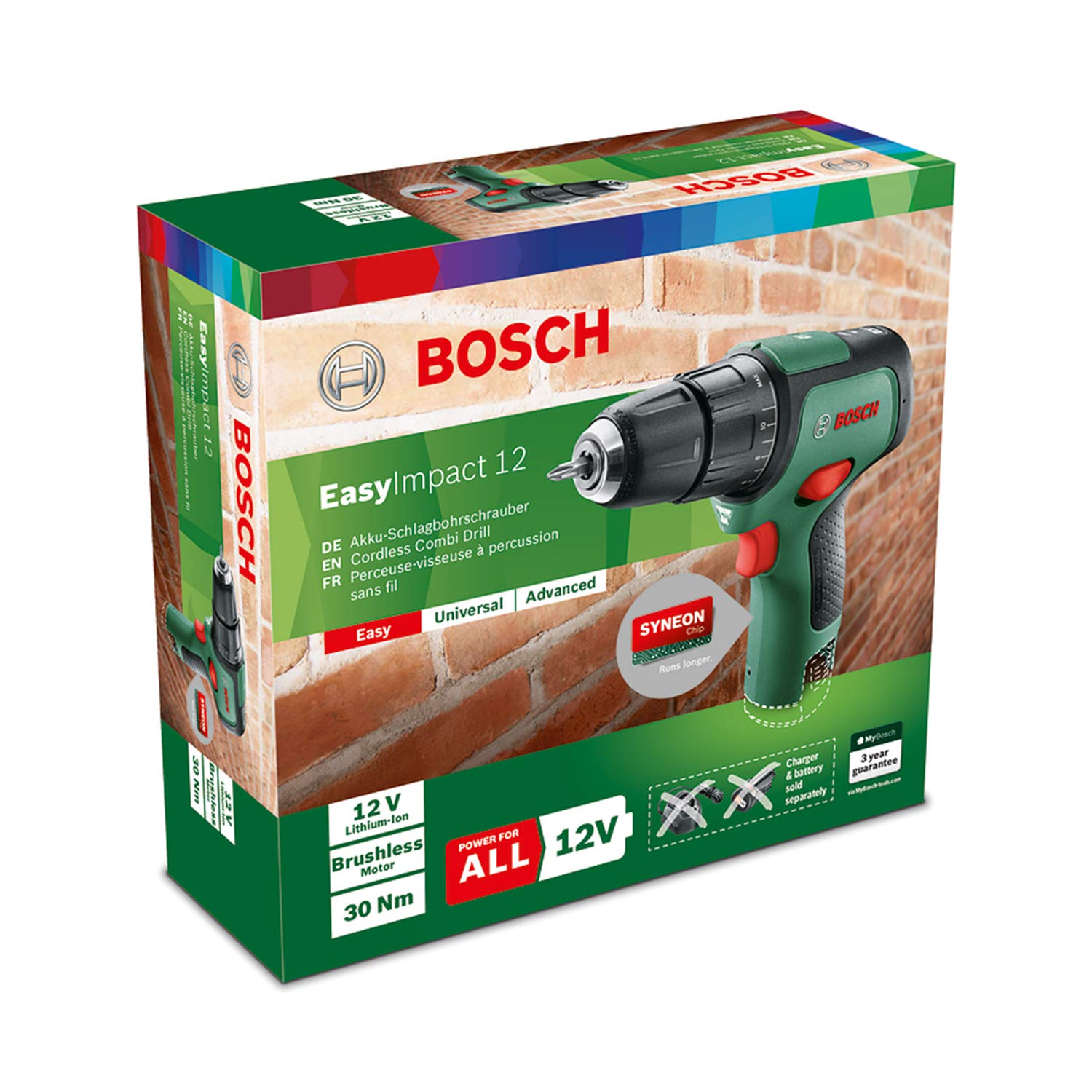 Bosch Akku Akkubohrschrauber EasyImpact 12 (ohne Akku, 12 Volt System, im Karton)