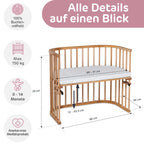 babybay Maxi extra großes Beistellbett aus massivem Buchenholz / Kinderbett Höhe stufenlos verstellbar & umweltfreundlich / mitwachsendes Babybett (kernbuche geölt)