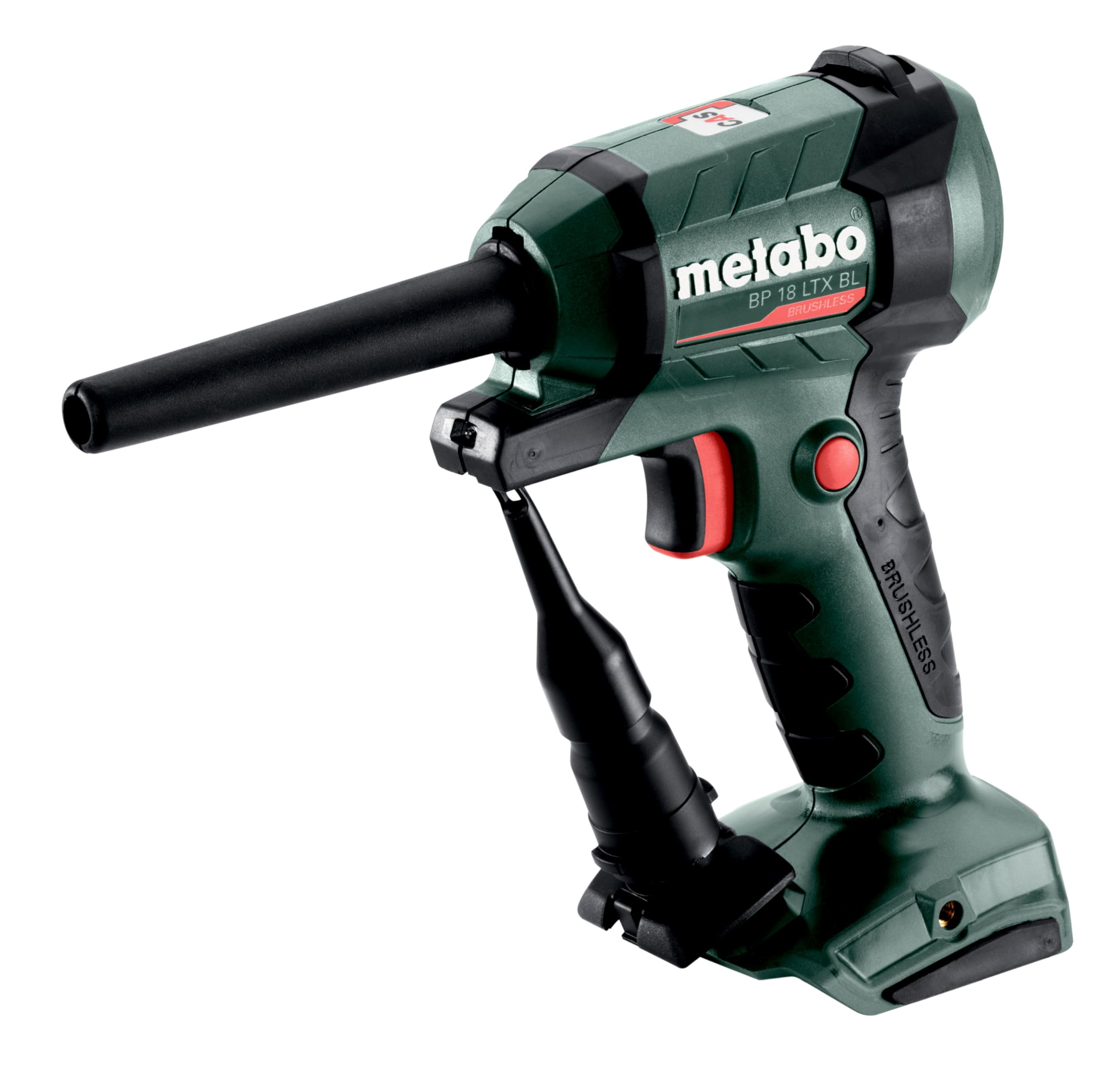metabo Akku-Blaspistole BP 18 LTX BL - 18V, Brushless Motor, 0.7 m³/min Luftmenge, 122 m/s Luftgeschwindigkeit, LED-Arbeitslicht - Vielseitig für Reinigen, Ausblasen, Aufpumpen und Entlüften