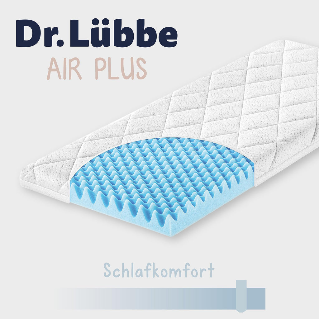 Julius Zöllner 1550090400 - Wiegenmatratze (eckig) Dr. Lübbe Air Plus, Mittel, 90 x 40 cm, Weiß
