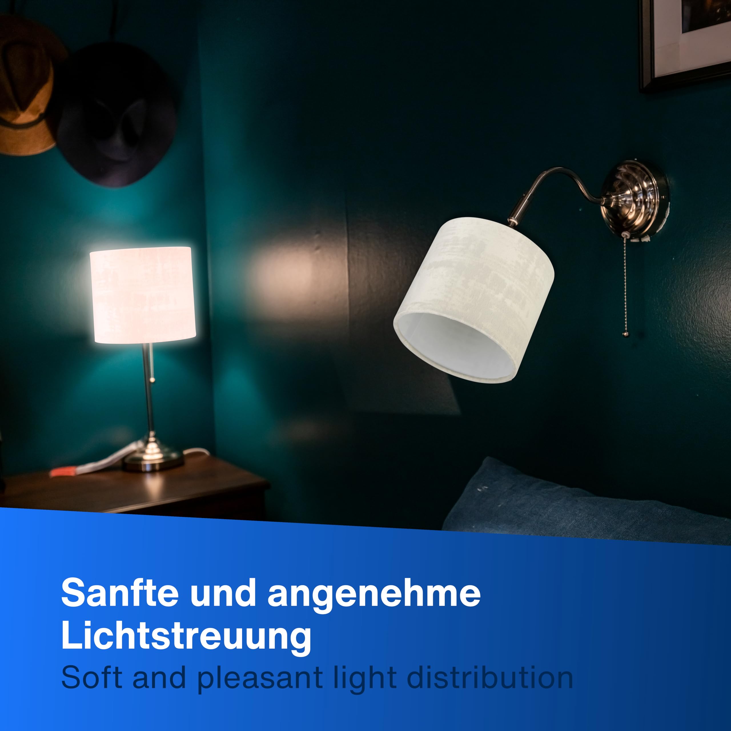 REV Lampenschirm im Vintage Look - Lampenschirm für Tischlampe, Ø 14cm, Ersatzlampenschirm Hänge- und Stehlampe, rund, grau