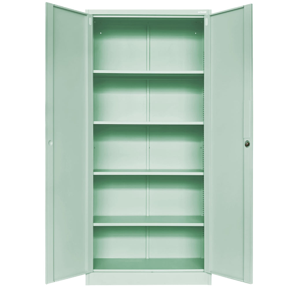 Jan Nowak Aktenschrank C001H Büroschrank Metallschrank Aufbewahrungsschrank 4 verstellbare Fachböden Pulverbeschichtet Abschließbar 195 cm x 90 cm x 40 cm (Pastellgrün)