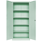 Jan Nowak Aktenschrank C001H Büroschrank Metallschrank Aufbewahrungsschrank 4 verstellbare Fachböden Pulverbeschichtet Abschließbar 195 cm x 90 cm x 40 cm (Pastellgrün)
