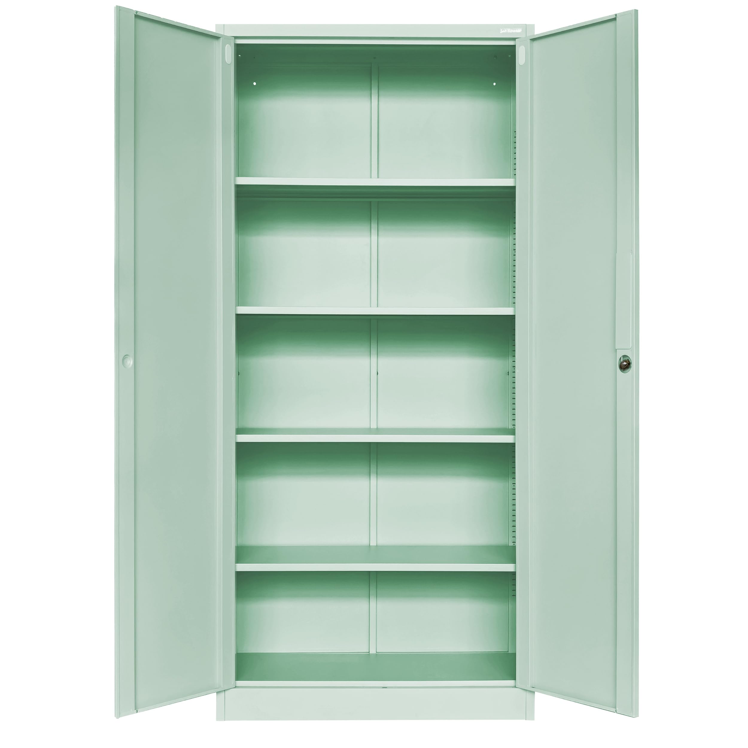 Jan Nowak Aktenschrank C001H Büroschrank Metallschrank Aufbewahrungsschrank 4 verstellbare Fachböden Pulverbeschichtet Abschließbar 195 cm x 90 cm x 40 cm (Pastellgrün)