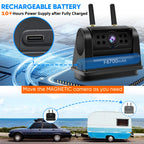 URVOLAX 100% Rückfahrkamera Kabellos: 6700mAh Wiederaufladbare Batterie Magnetische Rückfahrkamera Funk - 7 Zoll Monitor Videoaufzeichnung- DIY Installation für Wohnmobil Wohnwagen Anhänger LKW (65X)