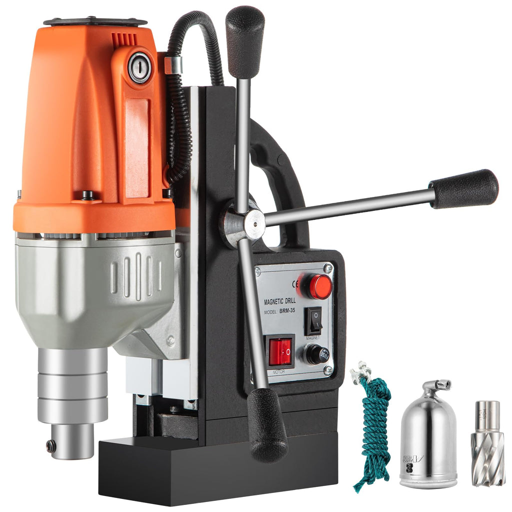 Mophorn Bohrmaschine, magnetisch, 980 W, 35 mm, maximale Magnetkraft 10.000 N, Tiefe 50 mm, Bohrsystem