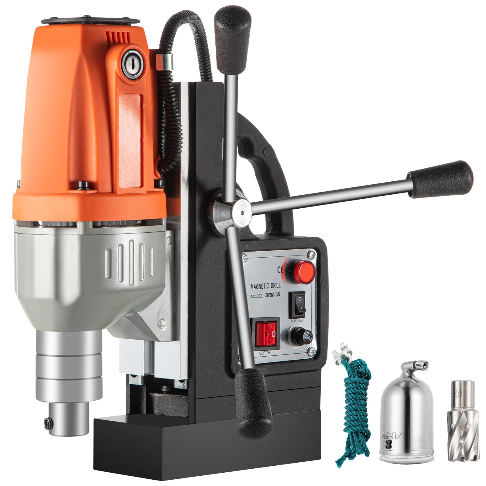 Mophorn Bohrmaschine, magnetisch, 980 W, 35 mm, maximale Magnetkraft 10.000 N, Tiefe 50 mm, Bohrsystem