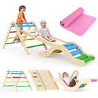 Montessori Indoor Spielset: 7-in-1 Klettergerüst mit Rutsche, Bogen & Matte für Kleinkinder und Kinder (1-3 Jahre) (Colorful)